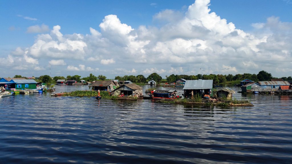 Kambodscha Meer Schwimmende Häuser