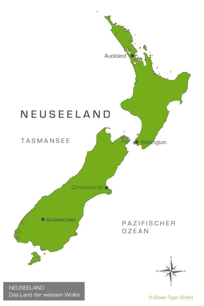 Karte Neuseeland
