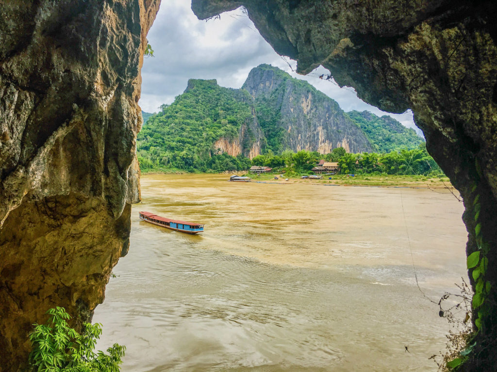 Nordlaos Schiff auf Mekong