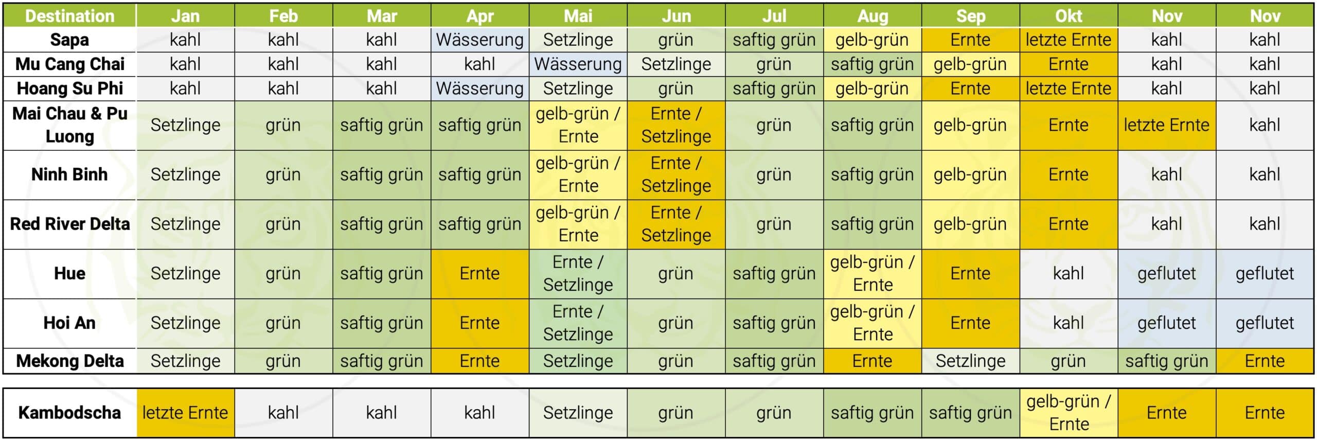 Übersicht Reisfelder Vietnam und Kambodscha