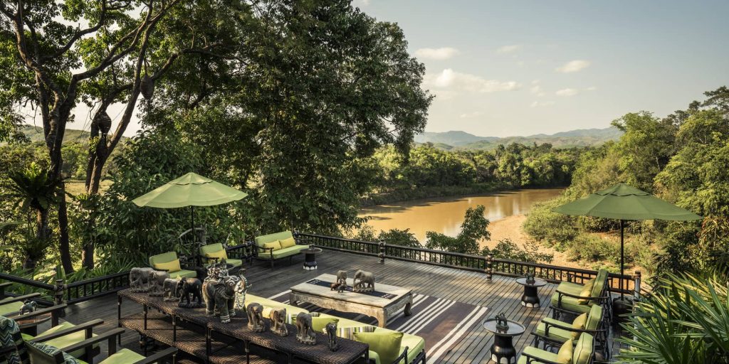 Four Seasons Tented Camp Golden Triangle Terrasse